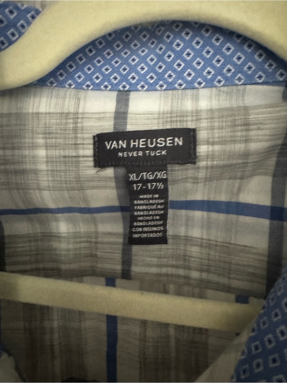 Van Heusen Men’s Plaid Dress Shirt - Blue & Gray